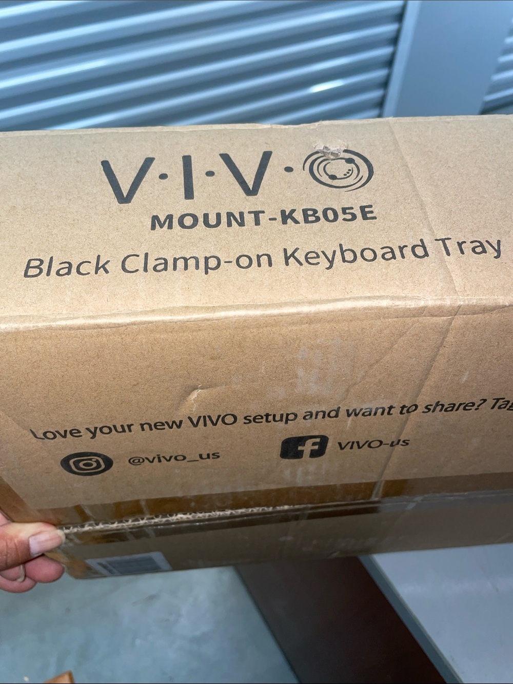 Vivo Black Clamp-On Keyboard Tray MOUNT-KB05E Box